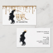 Gold Drips Hair stylist moderne typografie Visitekaartje (Voorkant / Achterkant)