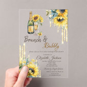 Gold Drips Zonnebloemen Wijn Vrijgezellenfeest Acryl Uitnodigingen (Insitu (Draagbaar))