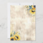 Gold Drips Zonnebloemen Wijn Vrijgezellenfeest Kaart (Achterkant)