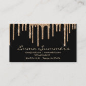 Gold Drips Zwart Elegant Uniek Aangepast Visitekaartje (Achterkant)