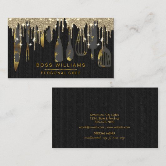 Gold Drivers Catering Personal Chef Bakery Bu Visitekaartje (Voorkant / Achterkant)