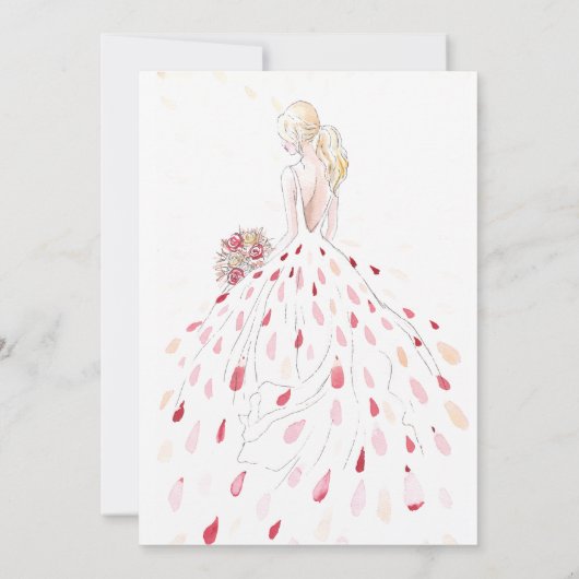 Gold Drivers, dress, Waterverf Rozen Quinceanera Kaart (Achterkant)