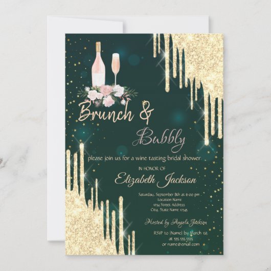 Gold Drivers Groene Brunch en breekbaar Vrijgezell Kaart (Voorkant)