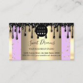 Gold Drivers Lijst Glitter Confetti Black Roze Visitekaartje (Voorkant)