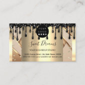 Gold Drivers Lijst Glitter Confetti Visitekaartje (Voorkant)