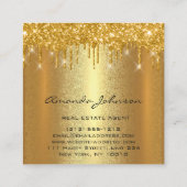 Gold Drives Custom Logo House Real Estate Agent Vierkante Visitekaartje (Achterkant)
