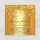 Gold Drives Logo House Real Estate Agent VIP Vierkante Visitekaartje (Achterkant)