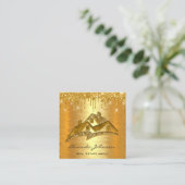 Gold Drives Logo House Real Estate Agent VIP Vierkante Visitekaartje (Staand voorkant)