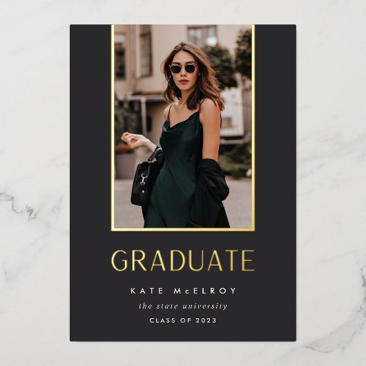 Gold Drop | Aankondiging Folie Foto Afstuderen (Voorkant)