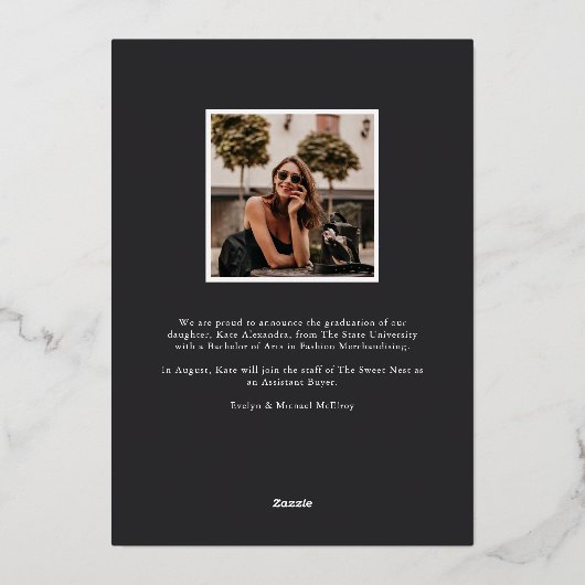 Gold Drop | Aankondiging Folie Foto Afstuderen (Achterkant)