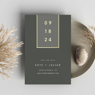Gold Drop Moderne Minimale Folie Save the Date K Uitnodiging