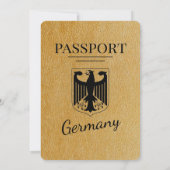 Gold Duitsland Passport Uitnodiging voor het Huwel (Achterkant)
