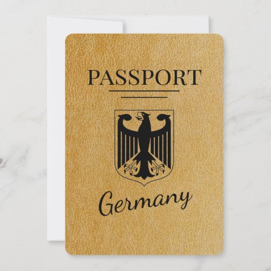 Gold Duitsland Passport Uitnodiging voor het Huwel (Achterkant)