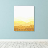 Gold Dunes Minimalistisch Abstract Boho Design Canvas Afdruk (Insitu (Houten vloer))