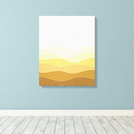 Gold Dunes Minimalistisch Abstract Boho Design Canvas Afdruk (Insitu (Houten vloer))