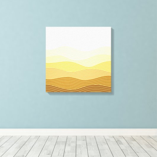 Gold Dunes Minimalistisch Abstract Boho Design Canvas Afdruk (Insitu (Houten vloer))