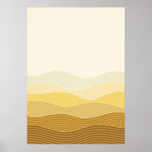 Gold Dunes Minimalistisch Abstract Boho Design Poster