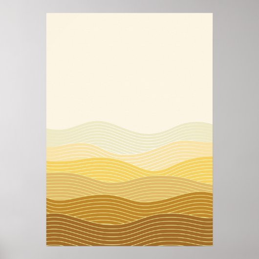 Gold Dunes Minimalistisch Abstract Boho Design Poster (Voorkant)