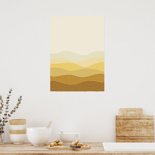 Gold Dunes Minimalistisch Abstract Boho Design Poster (Keuken)
