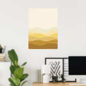 Gold Dunes Minimalistisch Abstract Boho Design Poster (Thuiskantoor)