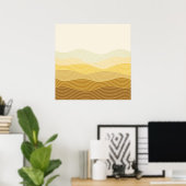 Gold Dunes Minimalistisch Abstract Boho Design Poster (Thuiskantoor)