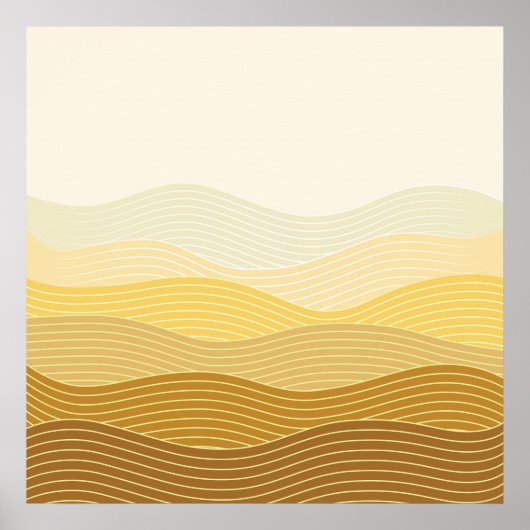 Gold Dunes Minimalistisch Abstract Boho Design Poster (Voorkant)