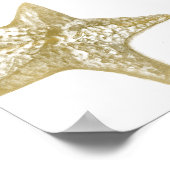 Gold Dusky Blue Beach Starfish Baby shower Welkom Poster (Hoek)