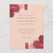 Gold Dust & Autumn Painterly Strokes Wedding Uitnodiging Briefkaart (Voorkant)