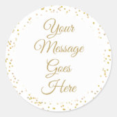 Gold Dust Chic Elegant Script Ronde Sticker (Voorkant)