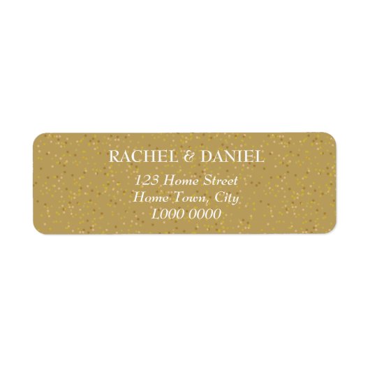 Gold Dust Confetti Address Label (Voorkant)