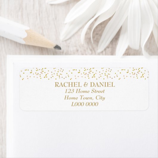 Gold Dust Confetti Address Label (Insitu)