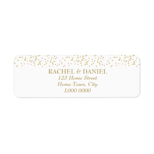 Gold Dust Confetti Address Label (Voorkant)
