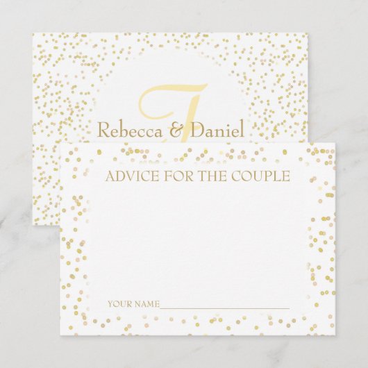 Gold Dust Confetti Advice for the Couple Advieskaart (Voorkant / Achterkant)