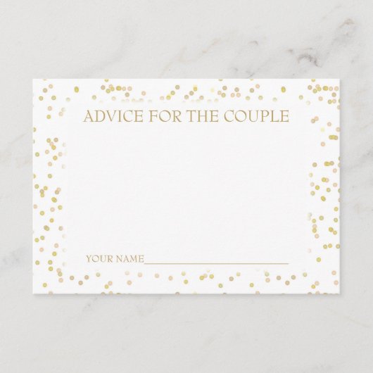 Gold Dust Confetti Advice for the Couple Advieskaart (Voorkant)