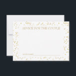 Gold Dust Confetti Advice for the Couple Advieskaart<br><div class="desc">GOLD DUST CONFETTI ADVICE FOR THE COUPLE WEDDING KAART. Ontworpen om te coördineren met ons Gold Dust Confetti bruiloft collectie. Voeg een leuk element toe aan je trouwdag met deze kaarten. De achterkant kan gepersonaliseerd worden met je namen in faux goud boven een delicaat monogram initiaal van je getrouwde naam,...</div>