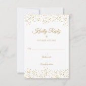 Gold Dust Confetti Elegant RSVP-kaart Kaart (Voorkant)