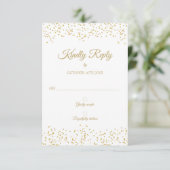 Gold Dust Confetti Elegant RSVP-kaart Kaart (Staand voorkant)