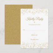 Gold Dust Confetti Elegant RSVP-kaart Kaart (Voorkant / Achterkant)