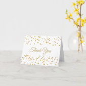 Gold Dust Confetti Elegant Script Bedankt Kaart (Gele Bloem)