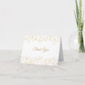 Gold Dust Confetti Elegant Script Hartelijk dank Kaart (Voorkant)