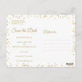 Gold Dust Confetti Save the Date Briefkaart (Achterkant)
