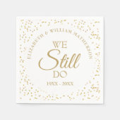 Gold Dust Confetti Vow Renew Jubileum Servet (Voorkant)