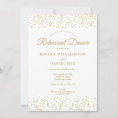 Gold Dust Confetti Wedding Repetitie Diner Kaart (Voorkant)