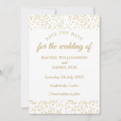 Gold Dust Confetti Wedding Save the Date Kaart (Voorkant)