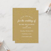 Gold Dust Confetti Wedding Save the Date Kaart (Voorkant / Achterkant in situ)