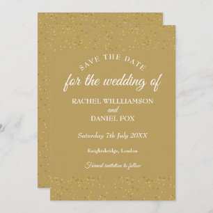Gold Dust Confetti Wedding Save the Date Kaart