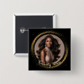 Gold Dust Custom Photo Pageant Button (Voorkant /achterkant)