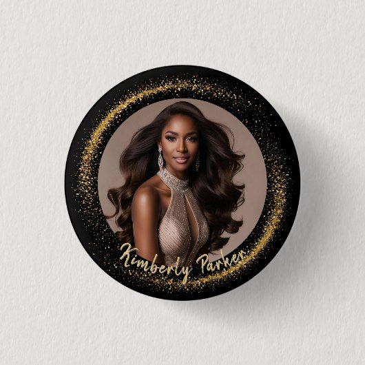 Gold Dust Custom Photo Pageant Button (Voorkant)
