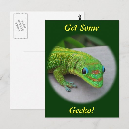 Gold Dust Day Gecko - Auditie en krijg wat Gecko Briefkaart (Voorkant / Achterkant)