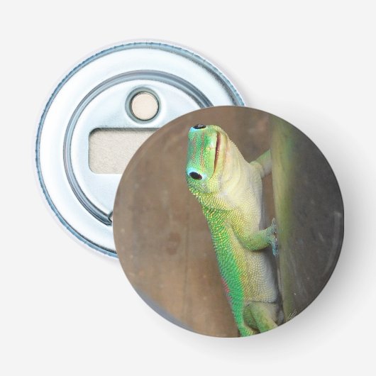 Gold Dust Day Gecko Foto Button Flesopener (Voorkant)